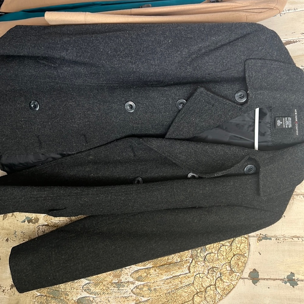 Gray button pea coat